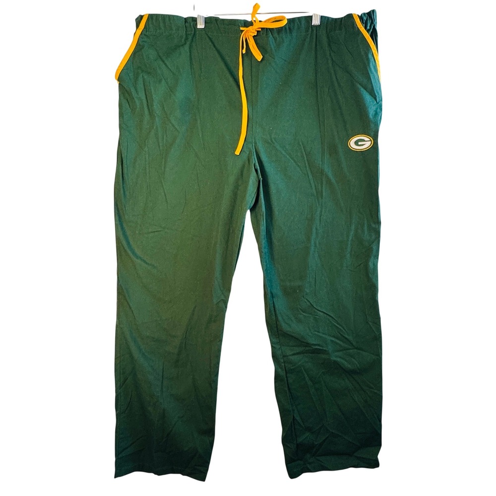 NFL‎ Green Bay Packers Lounge Pants Mens XXXL Green Gold Drawstring Scrub Style